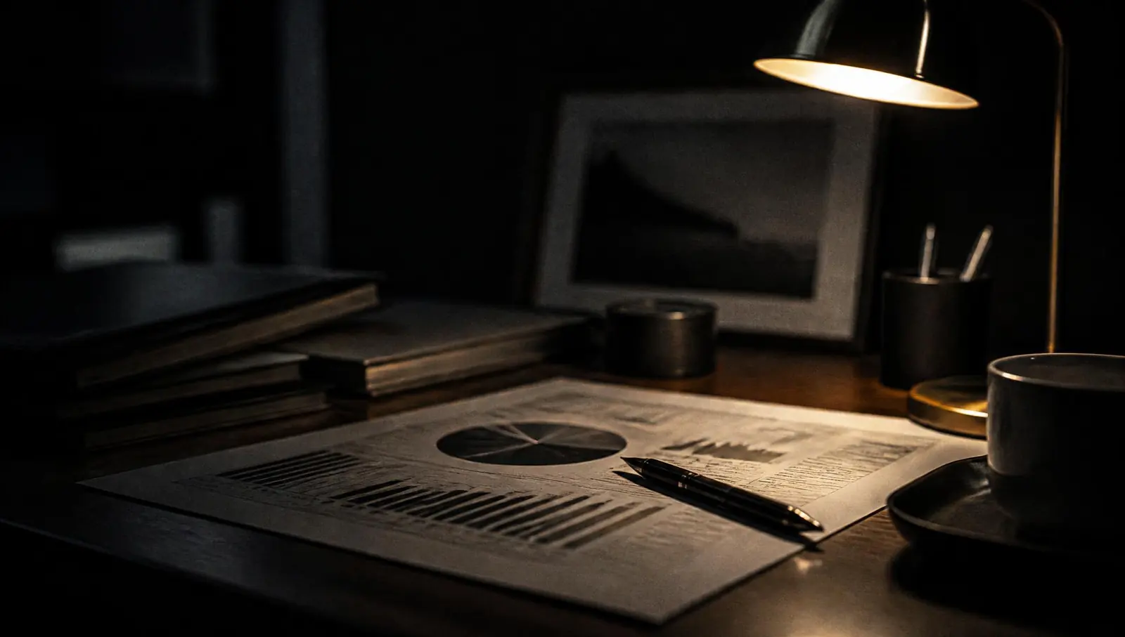 A senior sales director reviewing pipeline and forecast at a desk