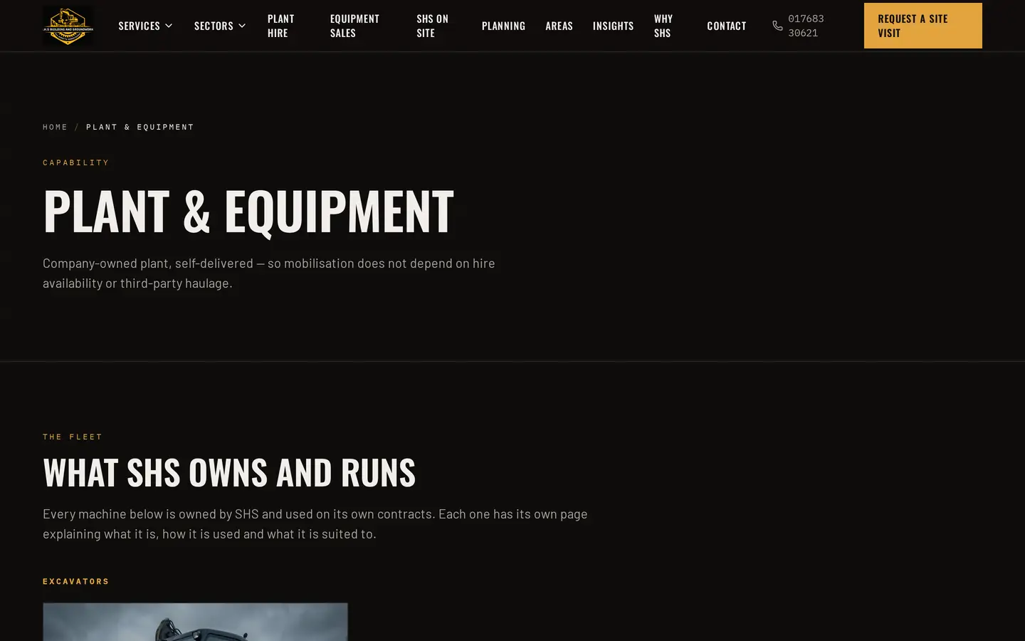 The SHS Cumbria plant and equipment section